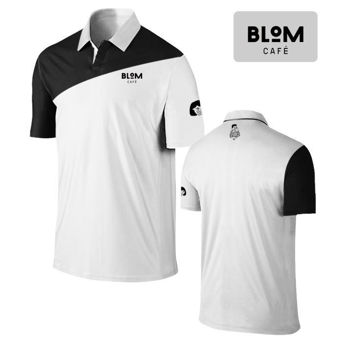 playera tipo polo crossline blanca para cafetería 2