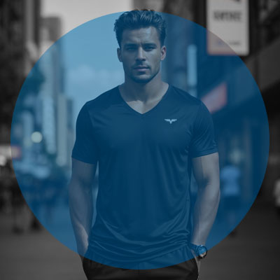 Playera Dry Fit cuello V personalizada para hombre — Cossetti