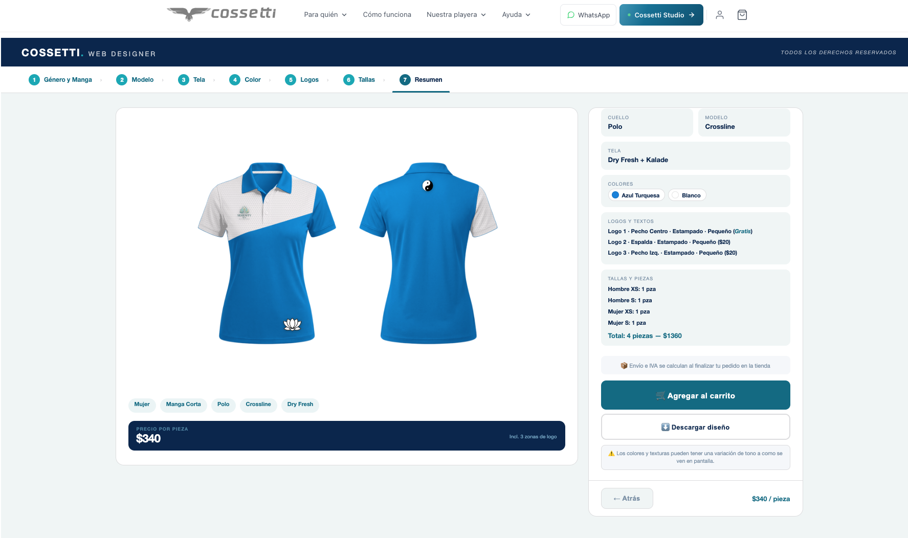 Vista previa digital de playera Cossetti