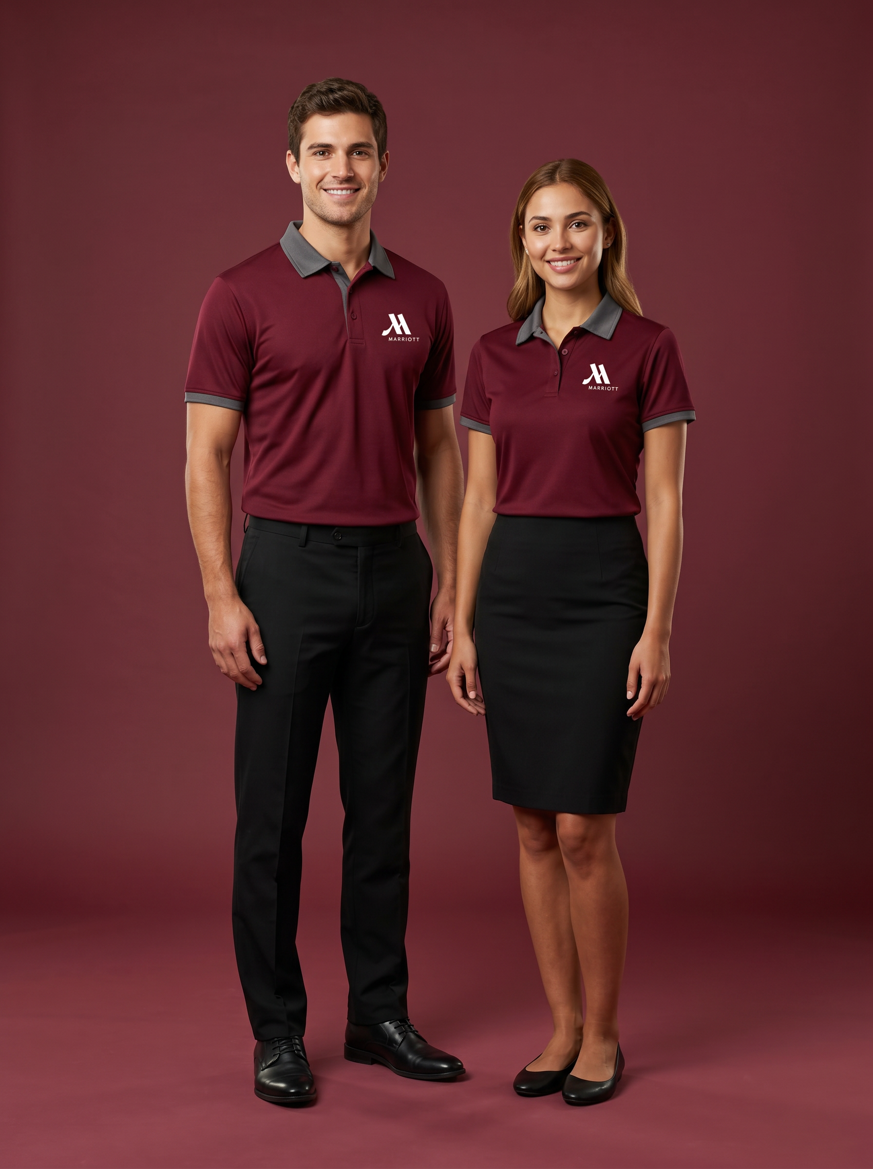 Personal de hotel con uniformes corporativos Dry-Fit Cossetti