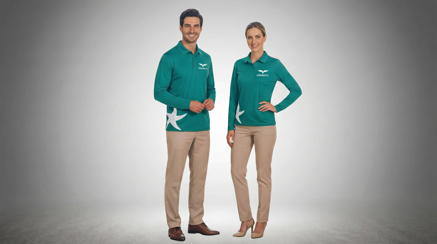 Uniformes DryFit personalizados para hoteles, resorts y turismo con logo — Cossetti