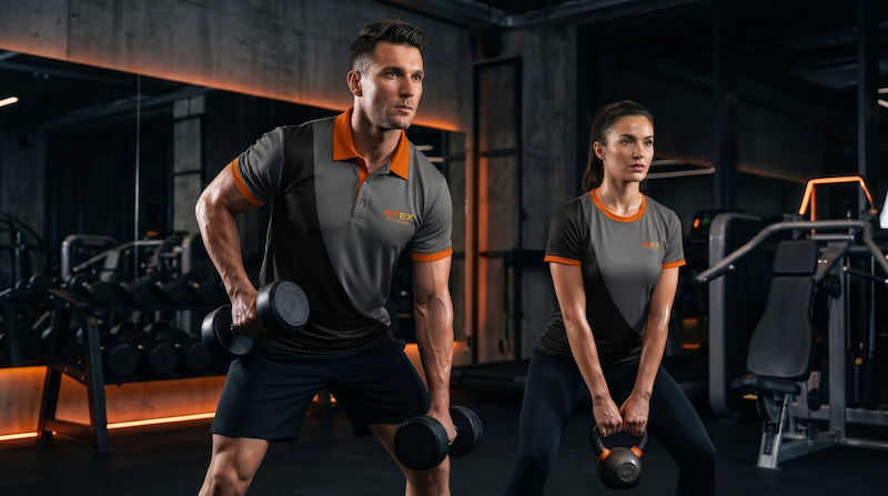 Playeras DryFit personalizadas para gimnasio con logo — Cossetti