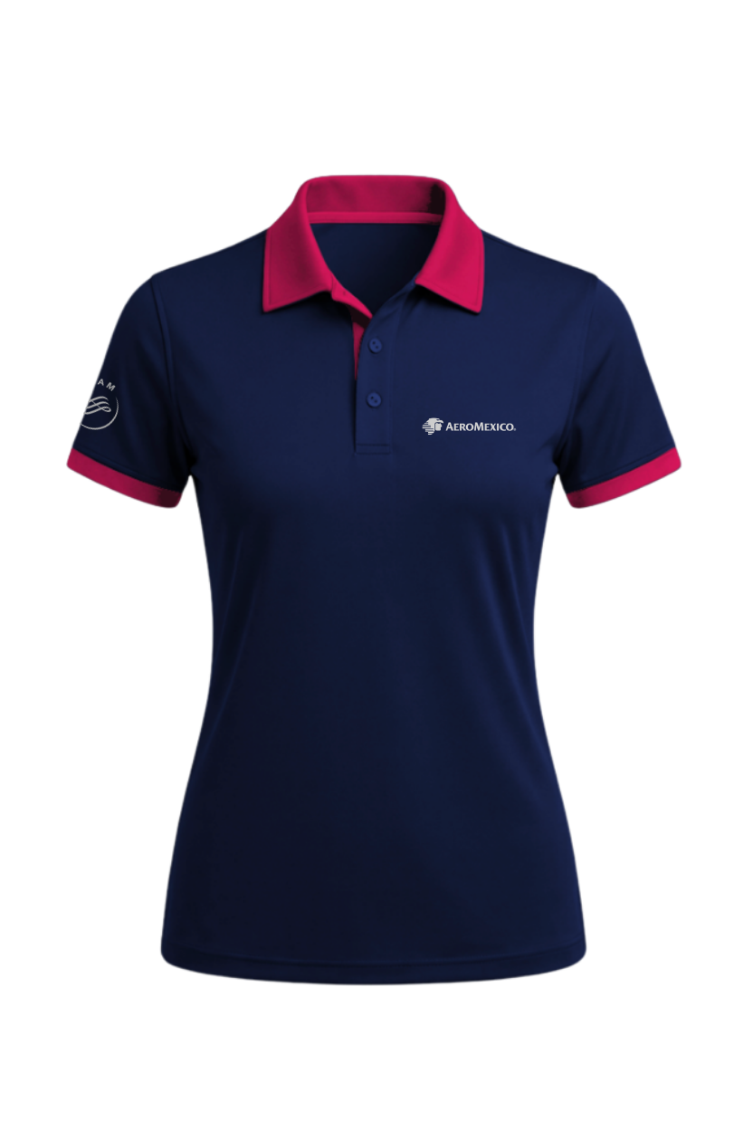 Polo DryFit corporativo personalizado con logo Aeroméxico — Cossetti