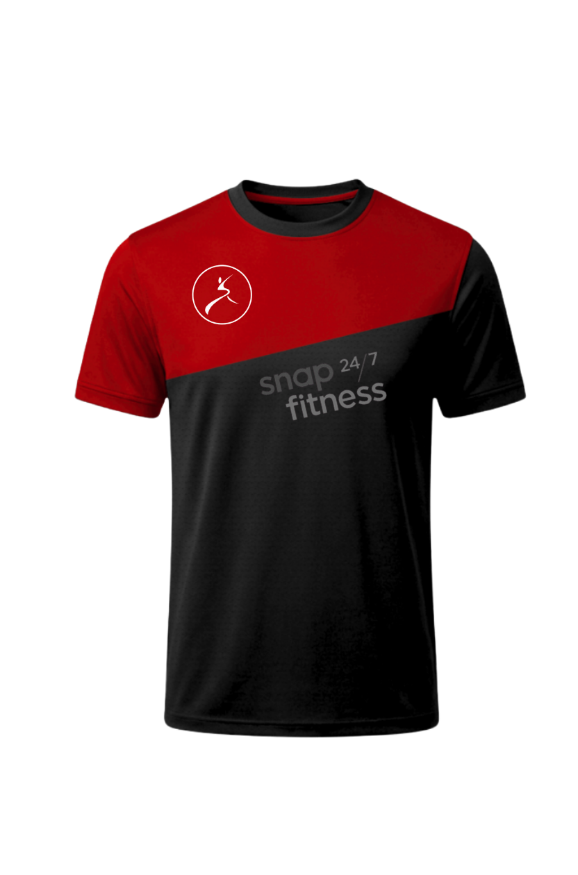 Playera DryFit personalizada para gimnasio con logo Snap Fitness — Cossetti