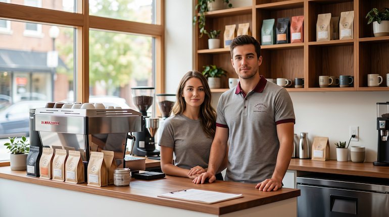 Uniformes DryFit personalizados para cafeterías con logo — Cossetti